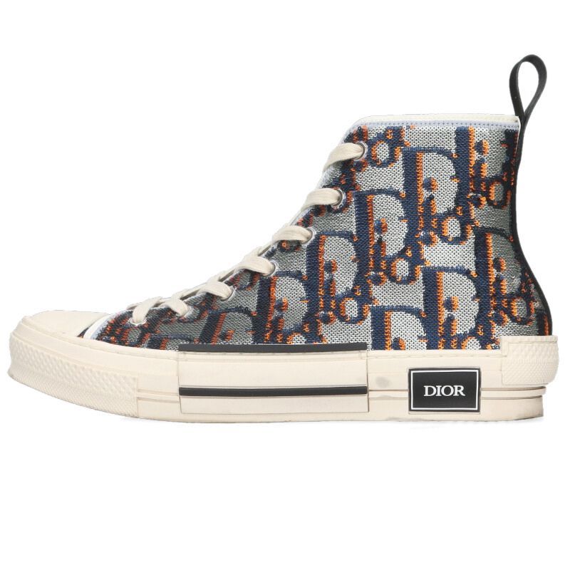 Dior Sequin Oblique Allover Pattern High Cut Sneakers