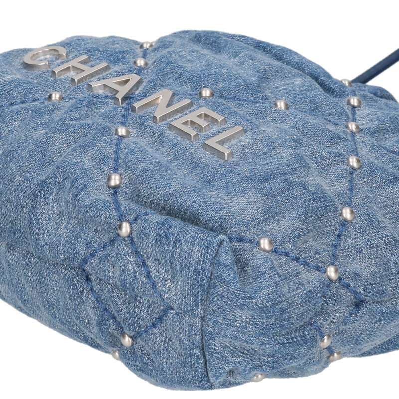 Chanel 22 Mini Denim Studded Chain Shoulder — view 4