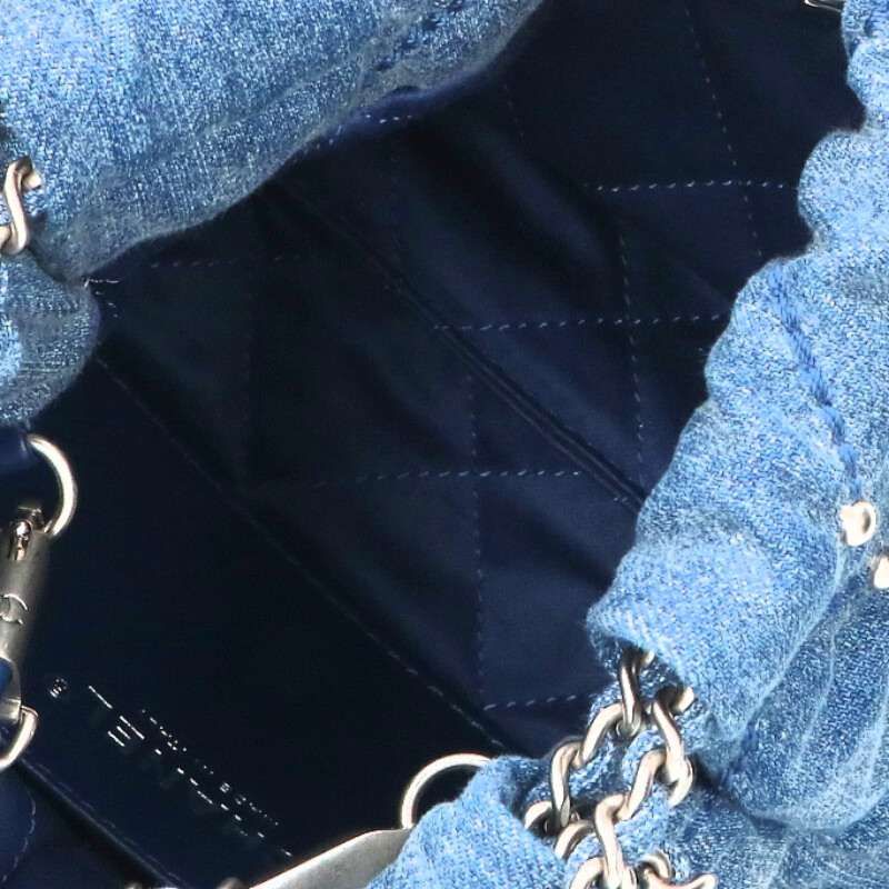 Chanel 22 Mini Denim Studded Chain Shoulder — view 3