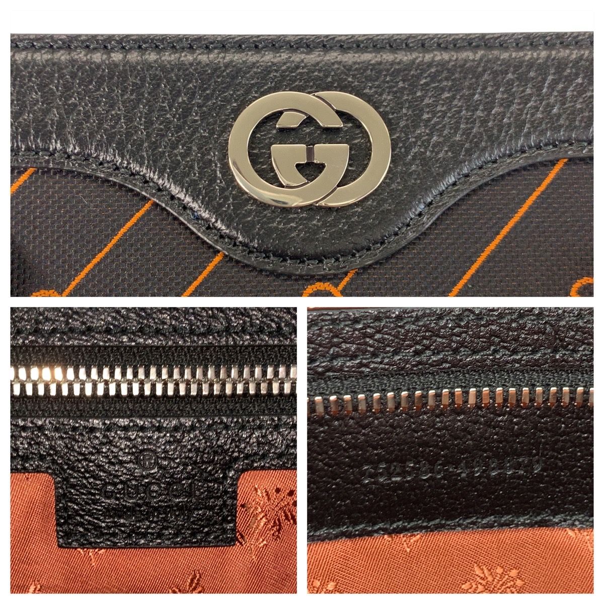 Gucci Interlocking Black Canvas Leather Business Tote Shoulder Bag 2-Way — view 4