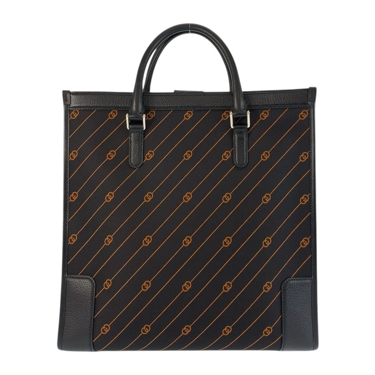 Gucci Interlocking Black Canvas Leather Business Tote Shoulder Bag 2-Way — view 2