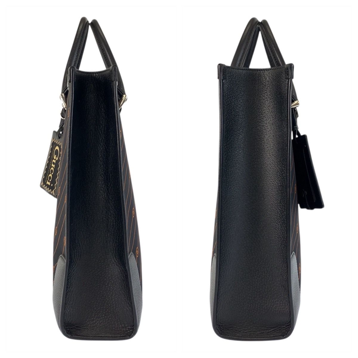 Gucci Interlocking Black Canvas Leather Business Tote Shoulder Bag 2-Way — view 6