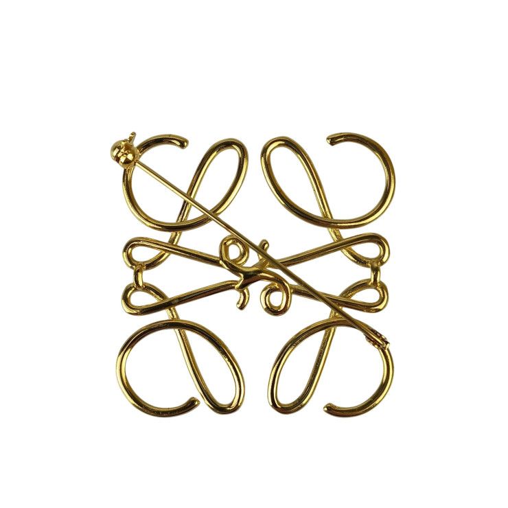 Loewe Brooch Anagram Box Bag Gold Metal — view 3