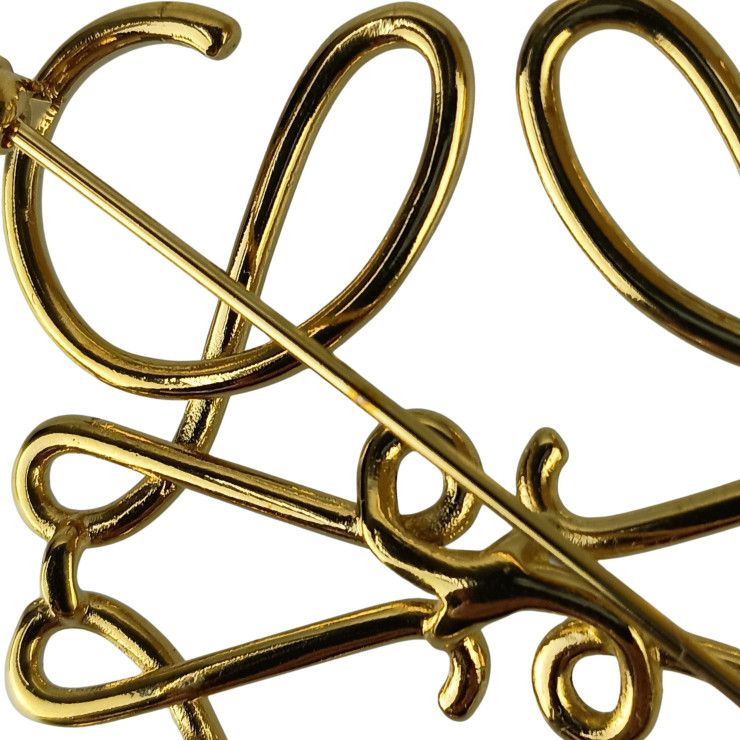 Loewe Brooch Anagram Box Bag Gold Metal — view 4