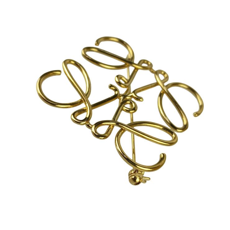 Loewe Brooch Anagram Box Bag Gold Metal — view 2