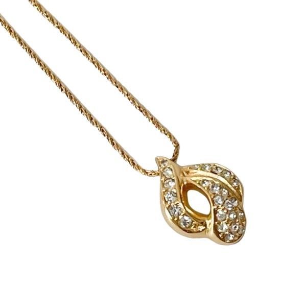Dior Necklace Gold Metal Rhinestone — view 2