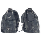 Prada Tessuto Khaki Black Nylon Leather Shoulder — view 8