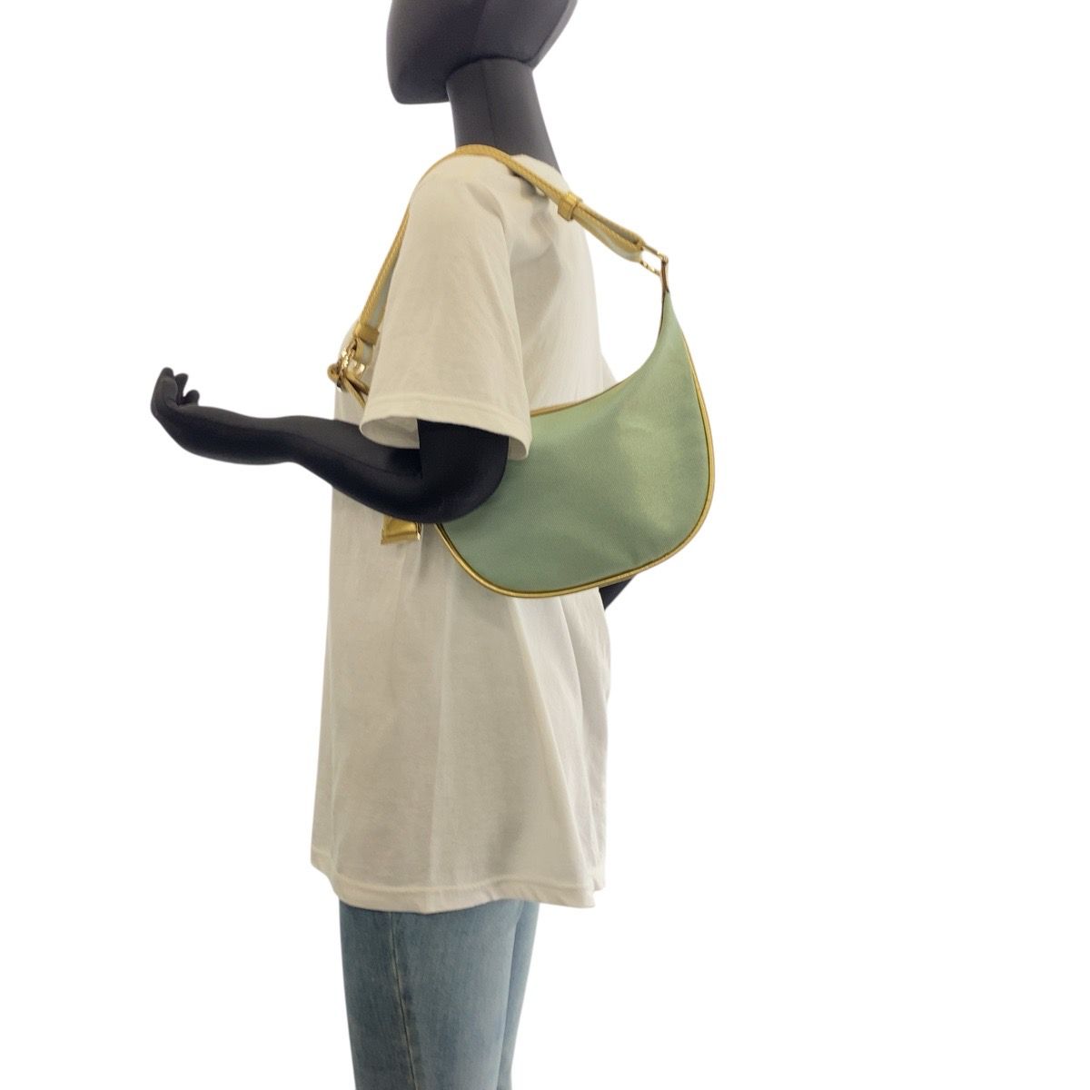 Gucci Sherry Line Green Gold Canvas 001 Hobo Shoulder — view 6