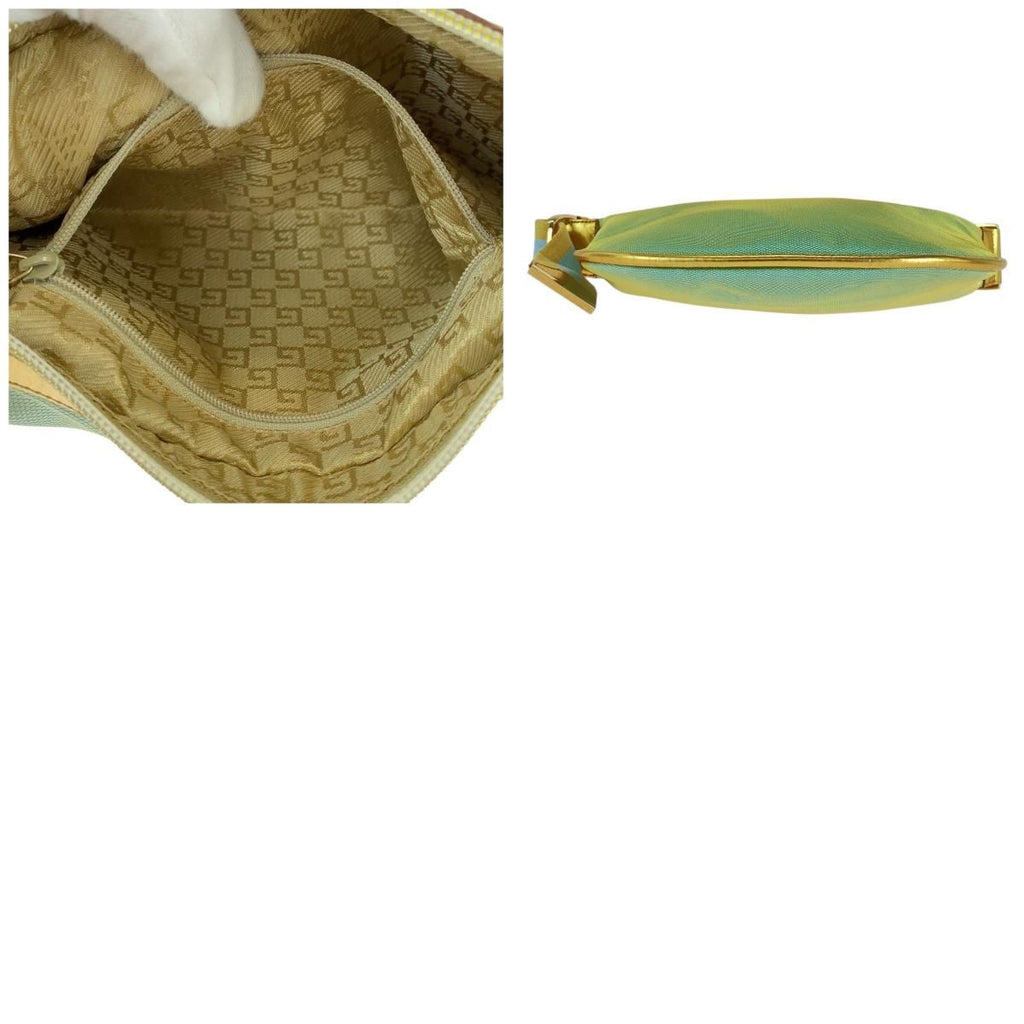 Gucci Sherry Line Green Gold Canvas 001 Hobo Shoulder — view 9