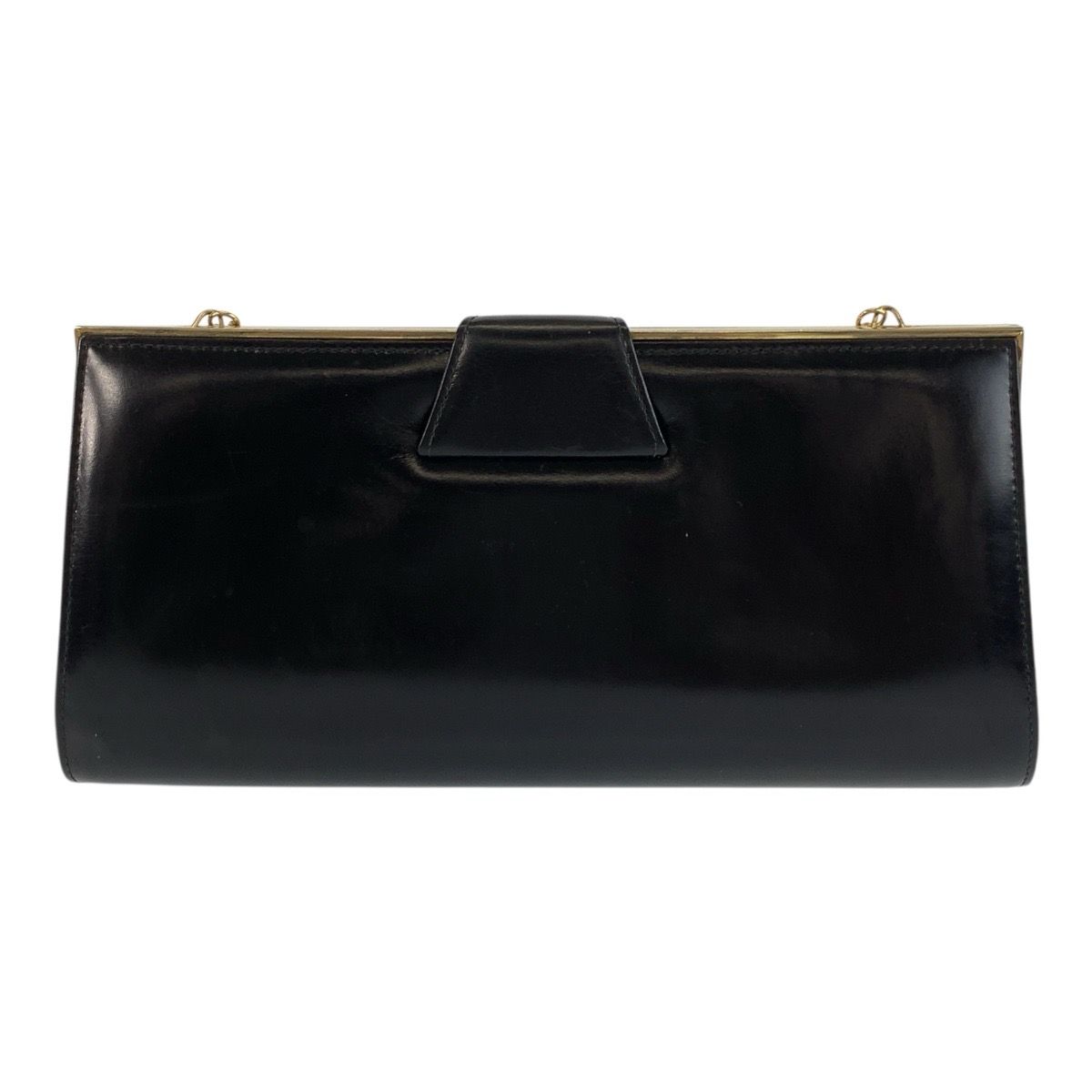 Gucci Vintage Black Gold Leather Chain Shoulder Bag Pochette — view 2