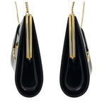 Gucci Vintage Black Gold Leather Chain Shoulder Bag Pochette — view 8