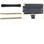 Gucci Vintage Black Gold Leather Chain Shoulder Bag Pochette — view 9
