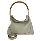 Gucci Bamboo Ivory Gold Leather Shoulder Bag 2-Way — view 2