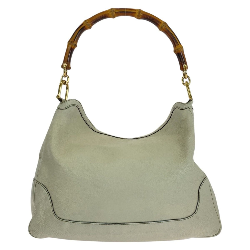 Gucci Bamboo Ivory Gold Leather Shoulder Bag 2-Way — view 3