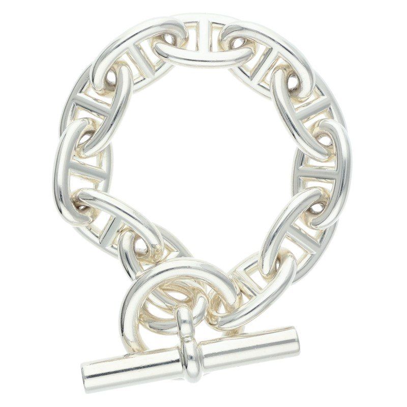 Hermes Chaine D'ancre TGM Silver Bracelet