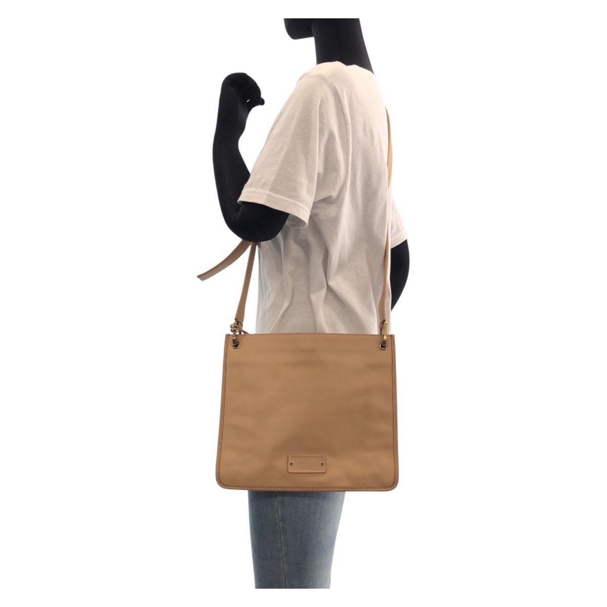 Gucci Beige Gold Leather Shoulder Bag Pochette — view 7