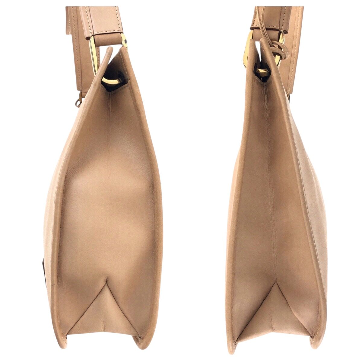Gucci Beige Gold Leather Shoulder Bag Pochette — view 8
