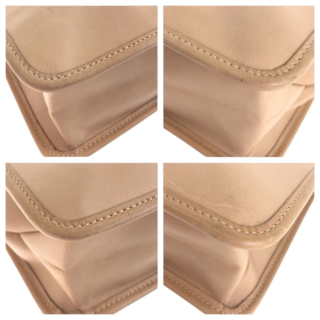 Gucci Beige Gold Leather Shoulder Bag Pochette — view 3