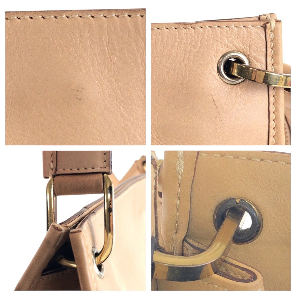 Gucci Beige Gold Leather Shoulder Bag Pochette — view 6