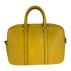 Gucci Diamante Yellow Silver Leather Business Briefcase — view 2