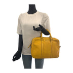 Gucci Diamante Yellow Silver Leather Business Briefcase — view 7