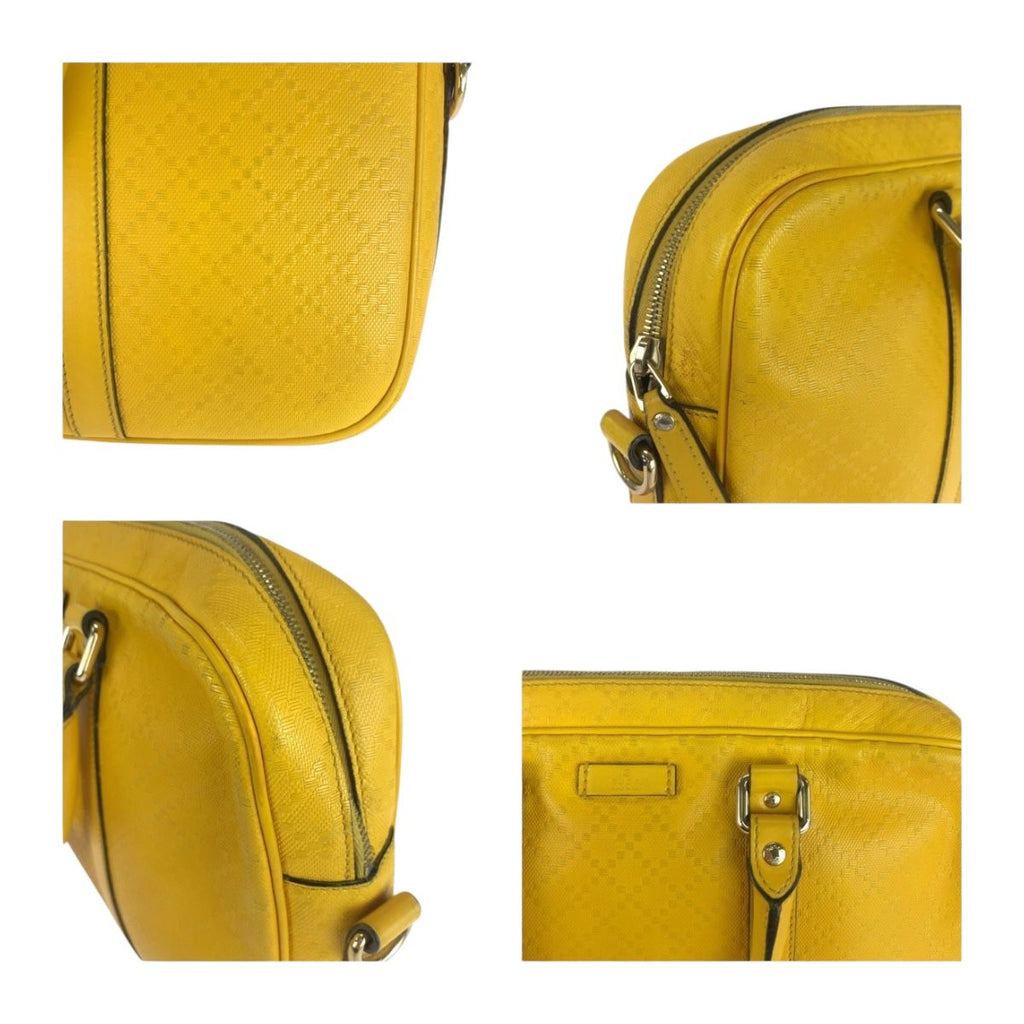 Gucci Diamante Yellow Silver Leather Business Briefcase — view 5