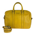 Gucci Diamante Yellow Silver Leather Business Briefcase