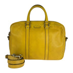 Gucci Diamante Yellow Silver Leather Business Briefcase