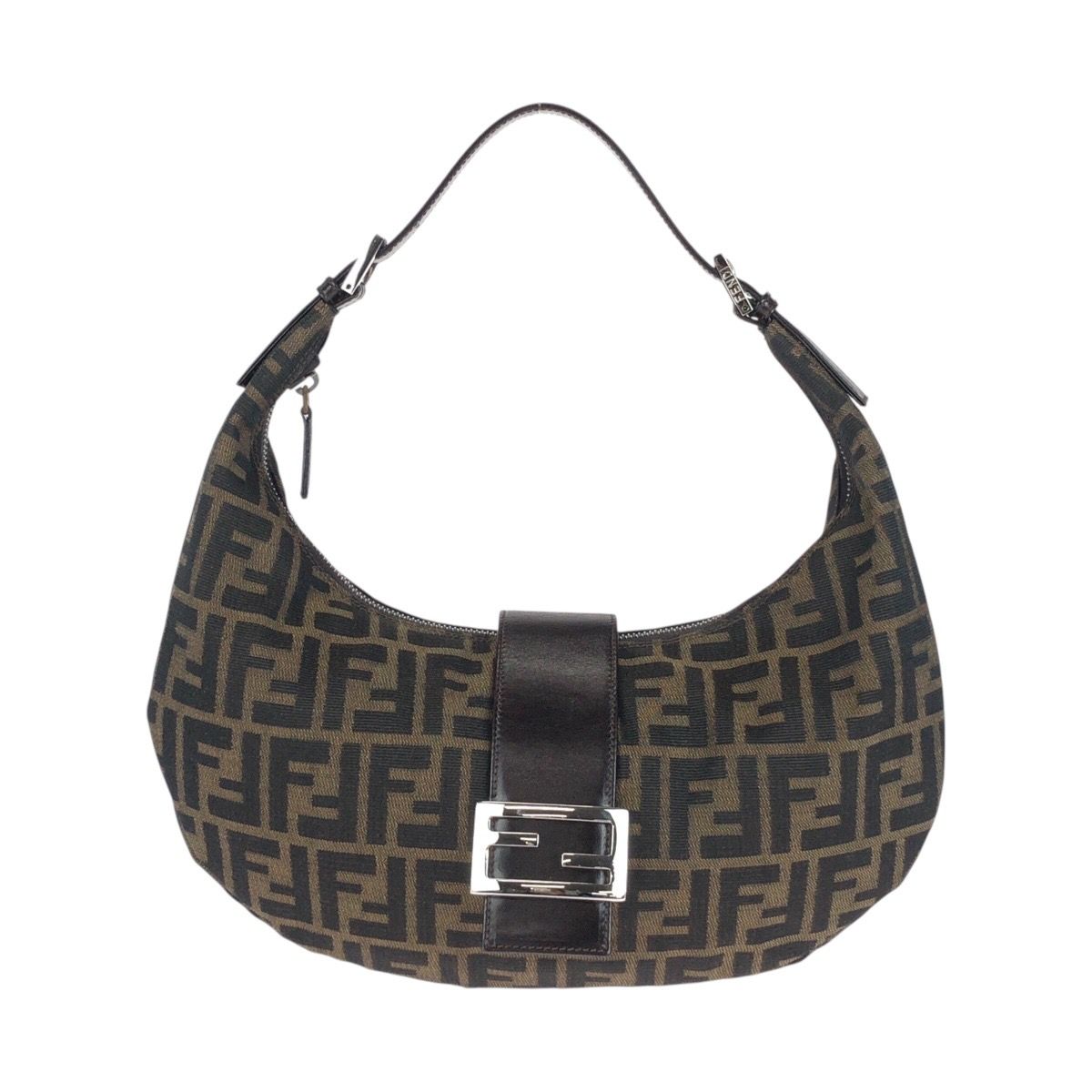 Fendi Vintage Zucca Mamma Bucket Moon Canvas Shoulder