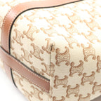Celine Tote Museum Triomphe Cream Brown Canvas Leather — view 7