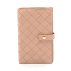 Bottega Veneta Bifold Wallet Intrecciato Beige Leather