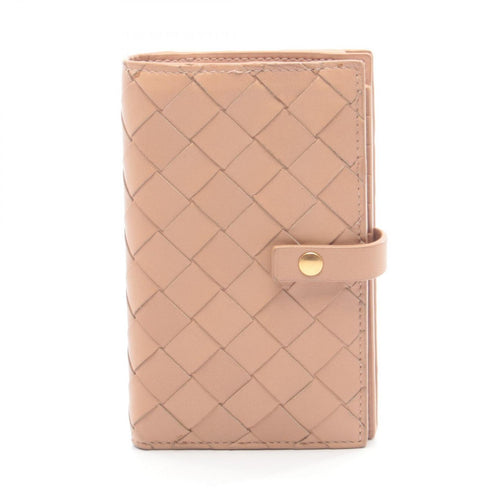 Bottega Veneta Bifold Wallet Intrecciato Beige Leather