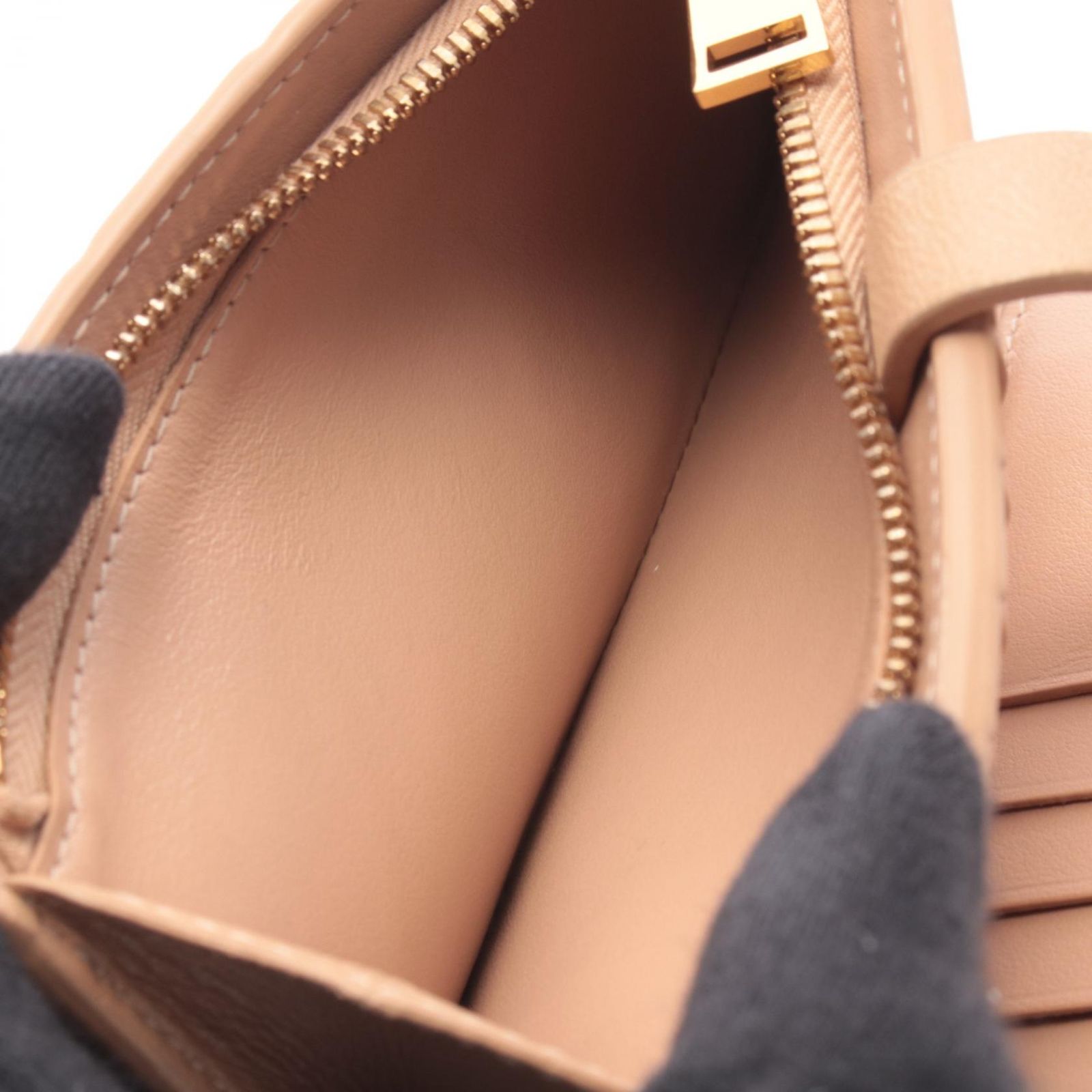 Bottega Veneta Bifold Wallet Intrecciato Beige Leather — view 7