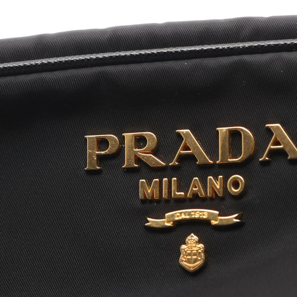 Prada Shoulder Bag Black Nylon Saffiano Leather — view 5