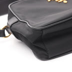 Prada Shoulder Bag Black Nylon Saffiano Leather — view 6
