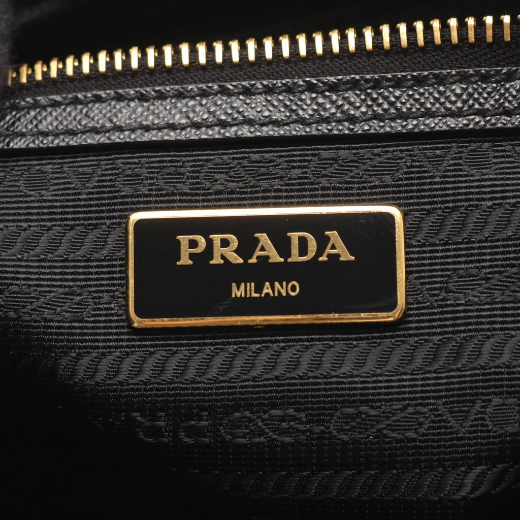 Prada Shoulder Bag Black Nylon Saffiano Leather — view 4