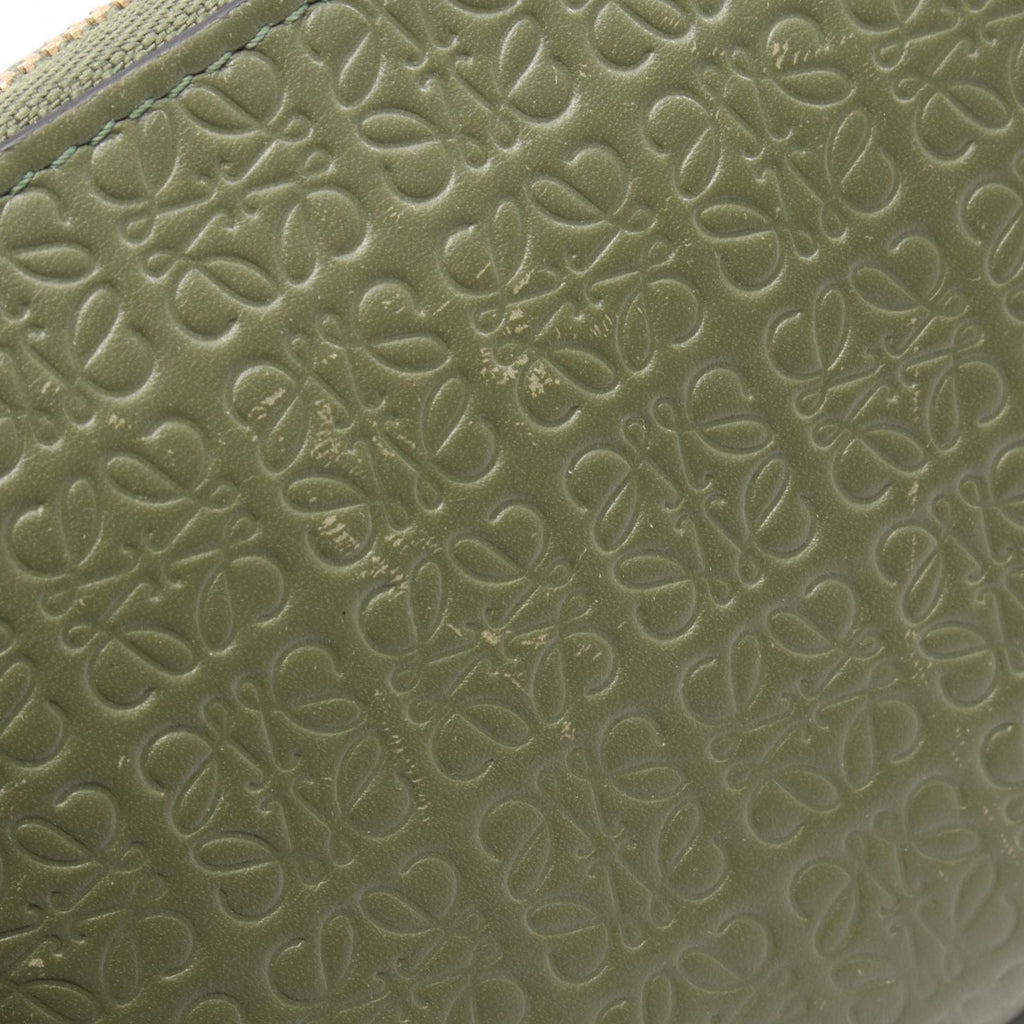 Loewe Round Wallet Repeat Anagram Khaki Green Leather — view 7