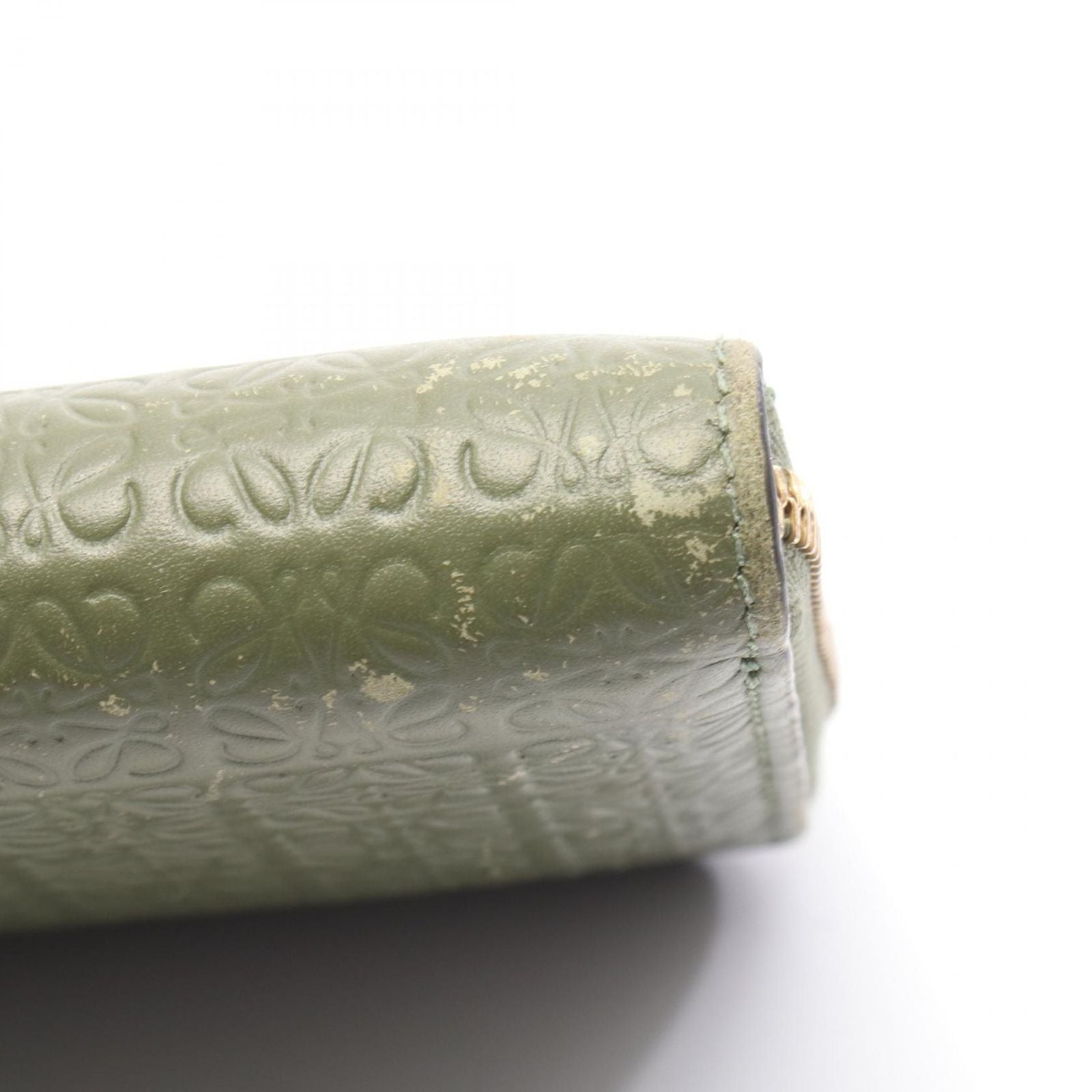 Loewe Round Wallet Repeat Anagram Khaki Green Leather — view 9
