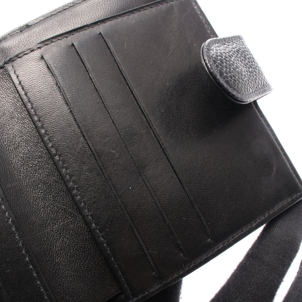 Chanel Hook Wallet CC Logo Black Caviar Leather Trifold — view 7
