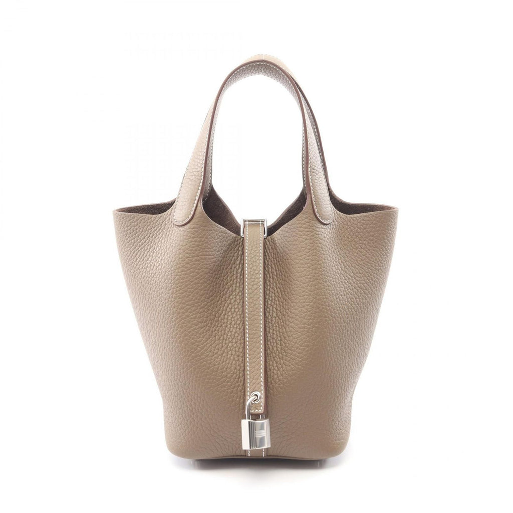 Hermes Handbag Picotin Lock PM Etoupe Leather