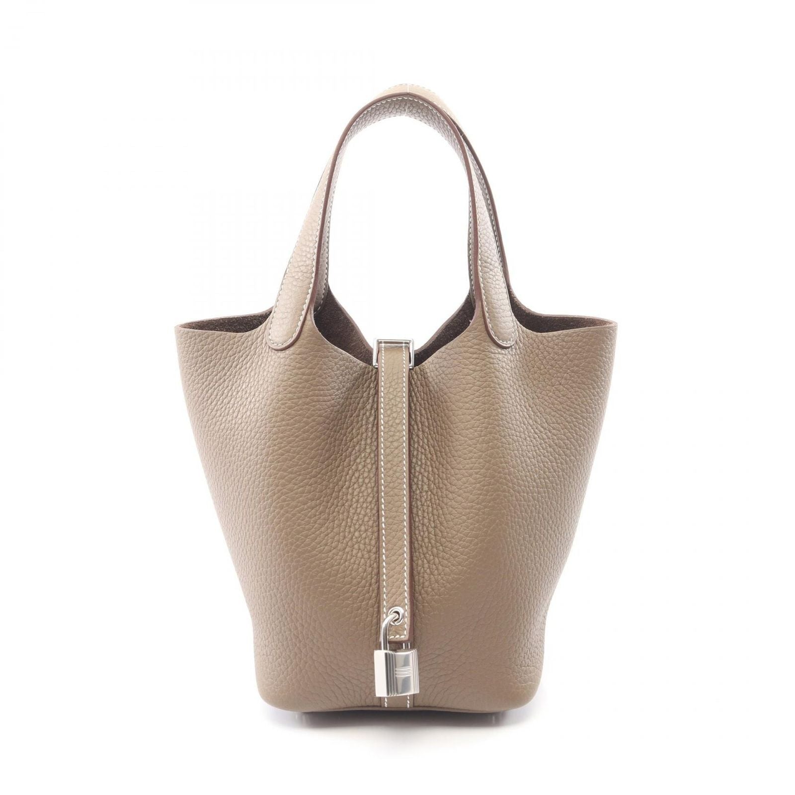 Hermes Handbag Picotin Lock PM Etoupe Leather