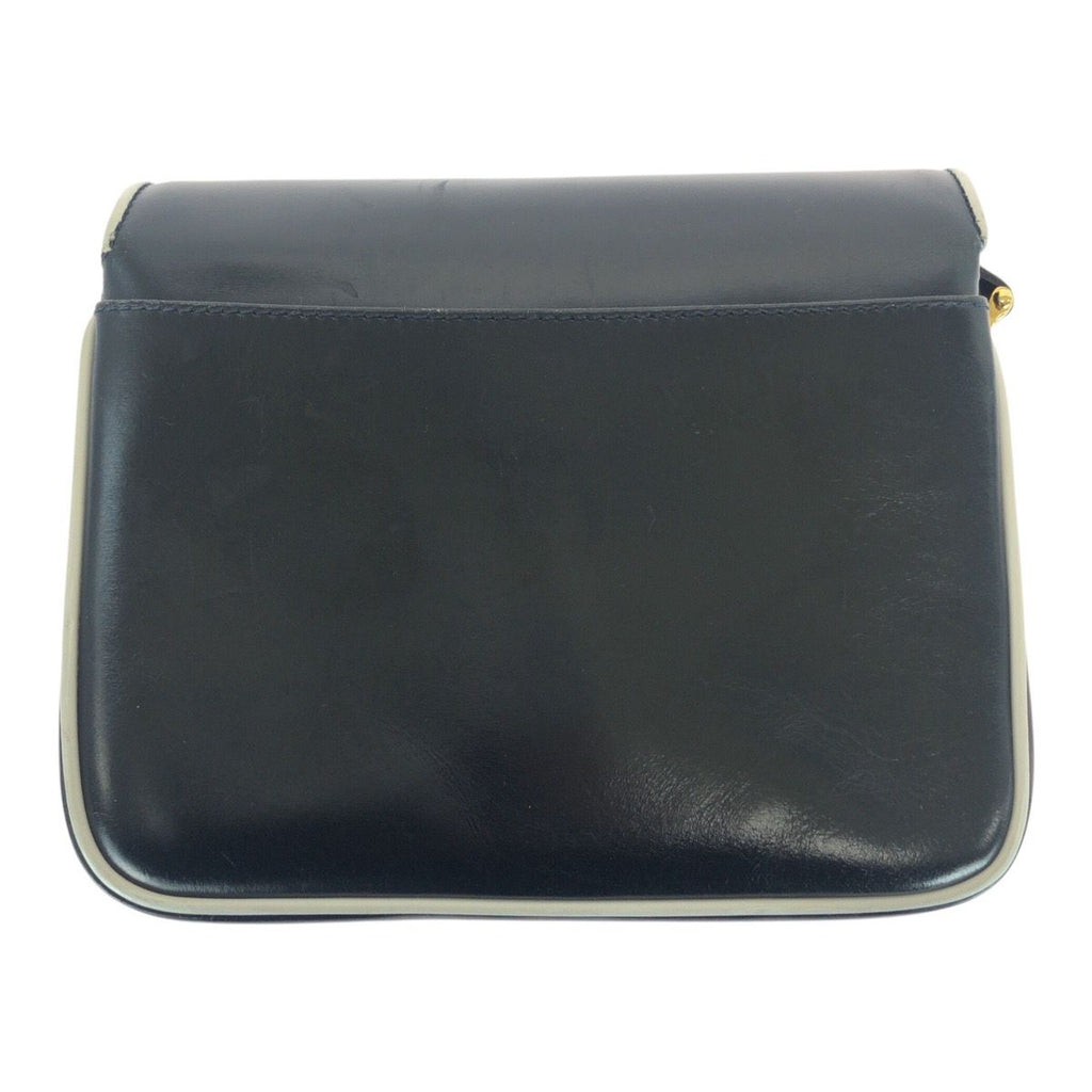 Celine Vintage Navy White Gold Leather Shoulder Bag Pochette — view 2