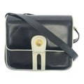 Celine Vintage Navy White Gold Leather Shoulder Bag Pochette