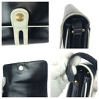 Celine Vintage Navy White Gold Leather Shoulder Bag Pochette — view 6