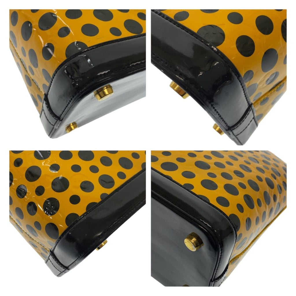 Louis Vuitton Monogram Vernis Lockit Yayoi Kusama Gold Patent Leather Handbag — view 3