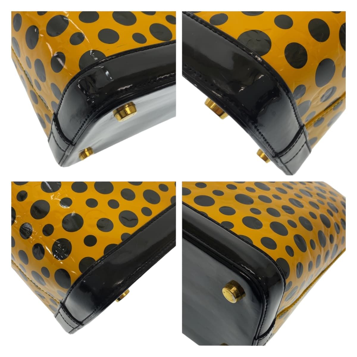 Louis Vuitton Monogram Vernis Lockit Yayoi Kusama Gold Patent Leather Handbag — view 3