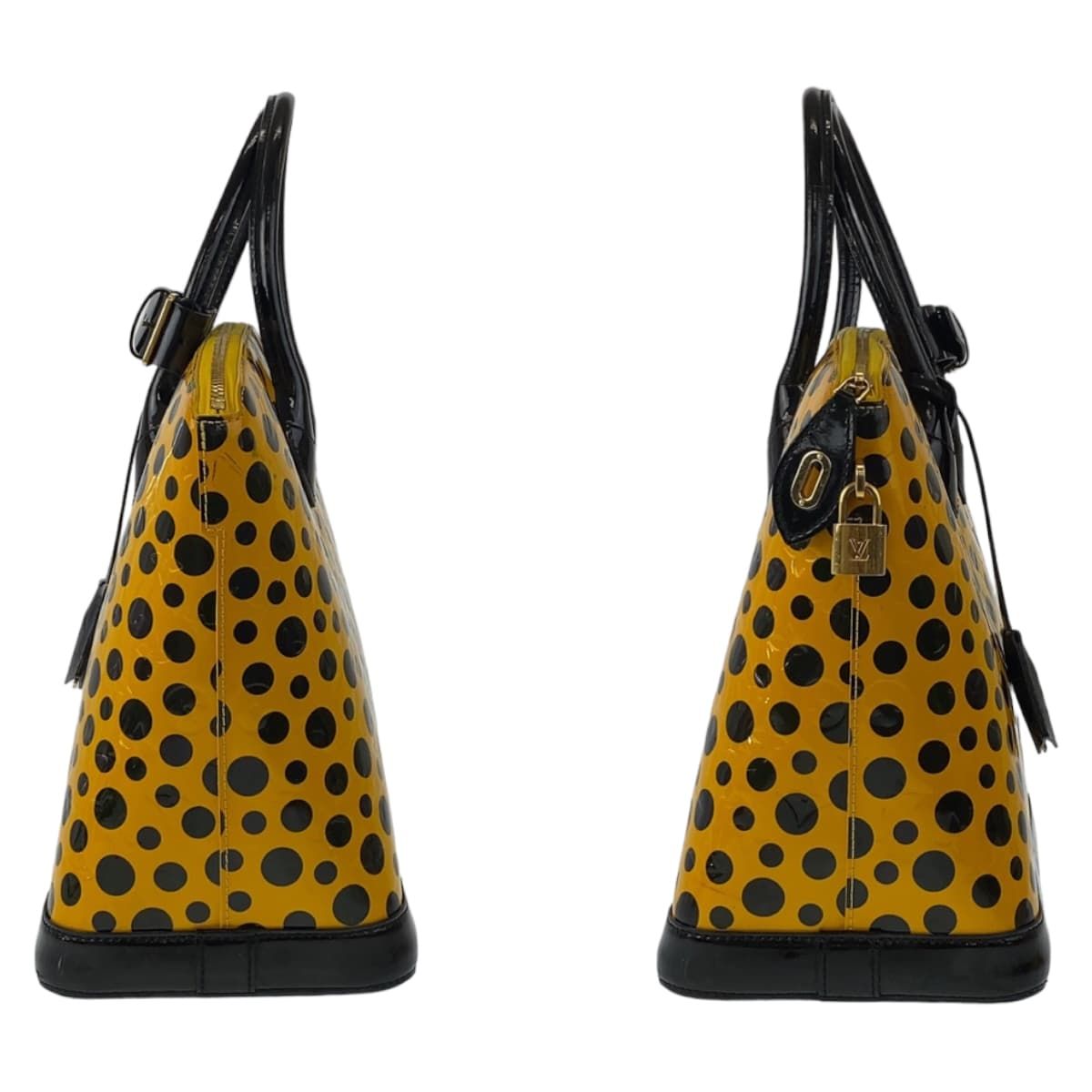 Louis Vuitton Monogram Vernis Lockit Yayoi Kusama Gold Patent Leather Handbag — view 8