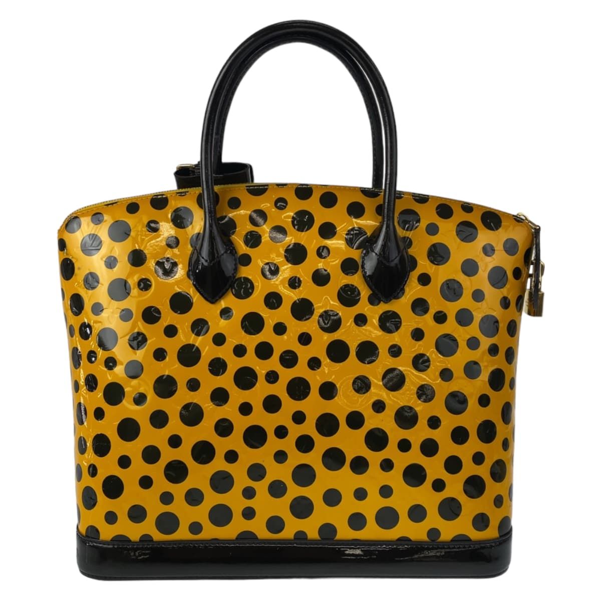 Louis Vuitton Monogram Vernis Lockit Yayoi Kusama Gold Patent Leather Handbag — view 2