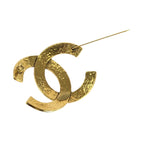 Chanel Vintage Big CC Logo Gold Plated Brooch 94 — view 4