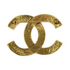 Chanel Vintage Big CC Logo Gold Plated Brooch 94 — view 2